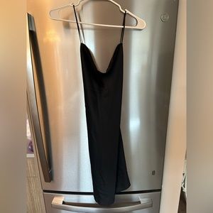 Abercrombie black, satin mini slip dress